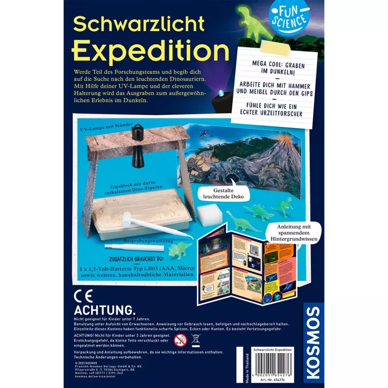 Fun Science blacklicht-Expedition, Experimentierkasten