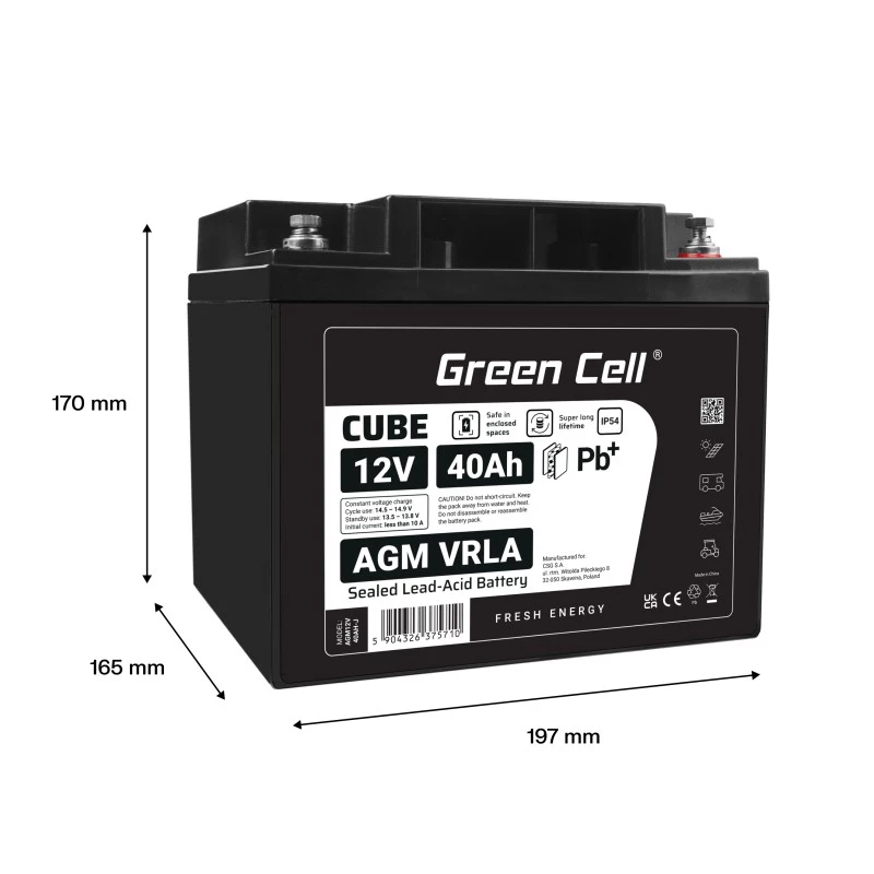 Battery AGM VRLA 12V 40Ah IP54