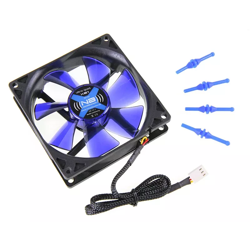 Computer-Gehäuselüfter NoiseBlocker BlackSilentFan XE1 92 mm, 1500 U/min, 17 dB, 50 m³/h, 4 V, Schwarz