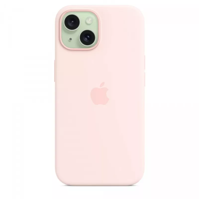 Silikonhülle mit MagSafe für iPhone 15 - Hellrosa