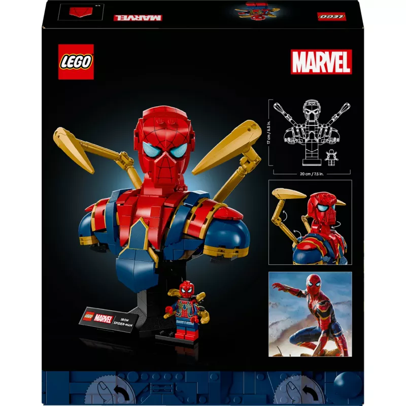 LEGO Marvel Sammlerbüste Iron Spider-Man 76326, 379 Teile, 18+ Ausstellungsmodell, 170×200×110 mm