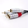 Qoltec 52338 Audiokabel, 2 x RCA-Stecker auf 2 x RCA-Stecker, 3 m, Schwarz
