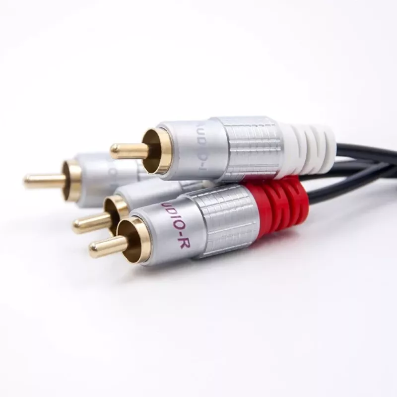 Qoltec 52338 Audiokabel, 2 x RCA-Stecker auf 2 x RCA-Stecker, 3 m, Schwarz