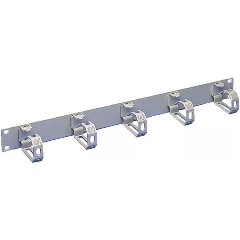 Rittal DK 7159.035 Kabelmanagement-Panel 19 Zoll, 1 HE, 5 Kabelführungsringe, RAL 7035