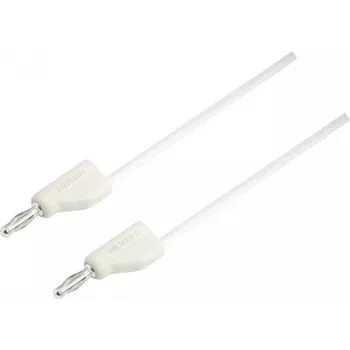 VOLTCRAFT Prüfleitung [Stecker 4 mm - Stecker 4 mm] 0,5 m Weiß MSB-300 (MSB-300-0.5-WS)