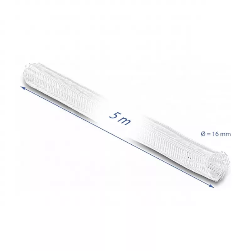 Geflechtschlauch DeLOCK 20809 5 m x 16 mm weiß
