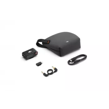 Mikrofon-Empfänger DJI Mic 3 Kamerahalterung schwarz – batteriebetrieben, inklusive 3,5-mm-Audio- und USB-Kabel