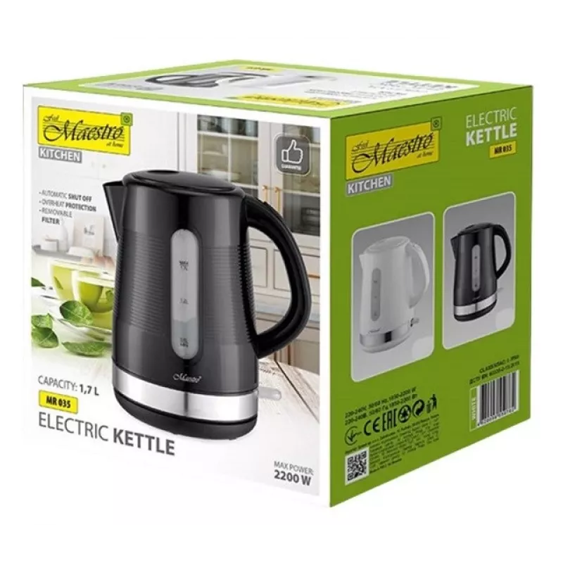 Maestro MR-035-BLACK Wasserkocher, 1,7 l, Schwarz