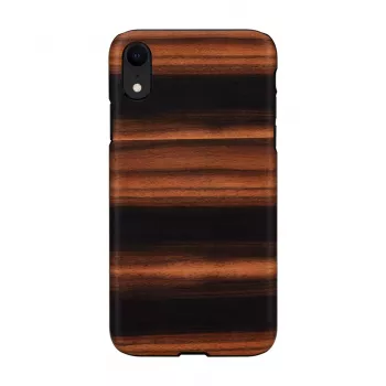 Smartphone-Hülle man and wood für iPhone XR — Ebenholzschwarz, schützende Hartschale