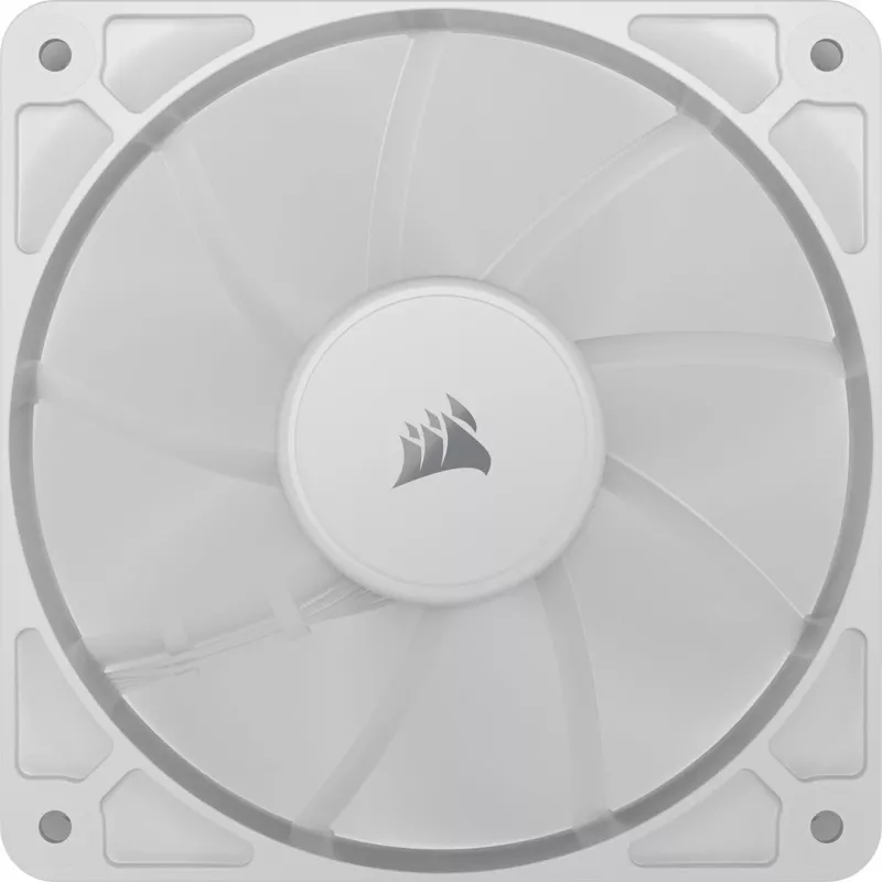 Corsair RS120 CO-9050192-WW 120-mm-PWM-Gehäuselüfter, 420–2100 U/min, Einzelpack, weiß