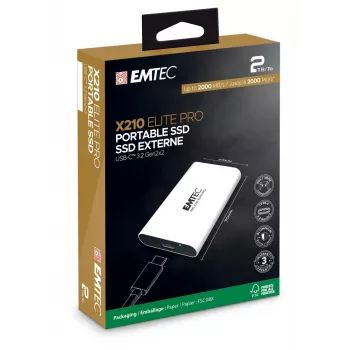 Emtec X210 Elite Pro 1TB portable SSD, USB 3.2 Gen 2, weiß