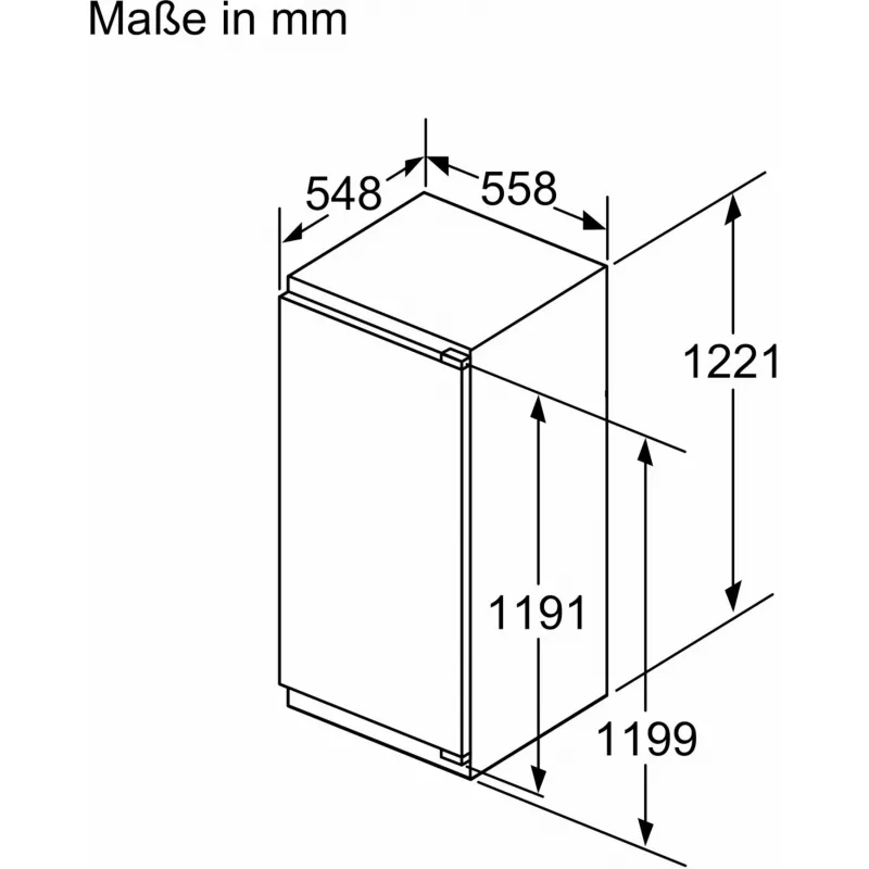Einbaukühlschrank NEFF KI1413DD1 – 204 L, Energieklasse D, LED-Licht, Türanschlag rechts, Weiß