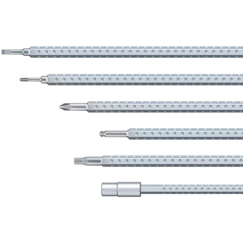 Wiha 27820 System 4 Schraubendreher-Set mit Wechselklingen, 11-teilig, Schlitz/Kreuzschlitz/TORX/Innensechskant, mit Rolltasche, schwarz/rot