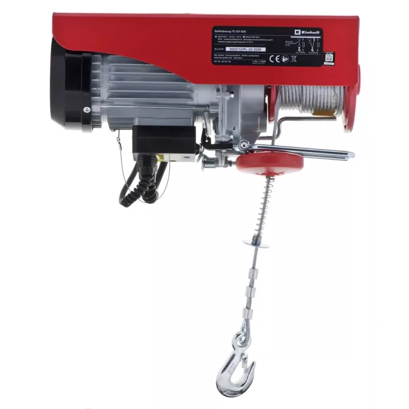 Einhell TC-EH 600 2255150 Elektro-Seilhebezug, 1050 W, 600 kg, 8 m/min, rot