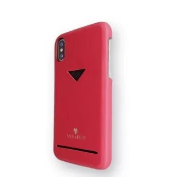 Karten-Slot Back Shell VixFox für iPhone XSMAX Rubinrot – Schutzhülle mit integriertem Kartenfach