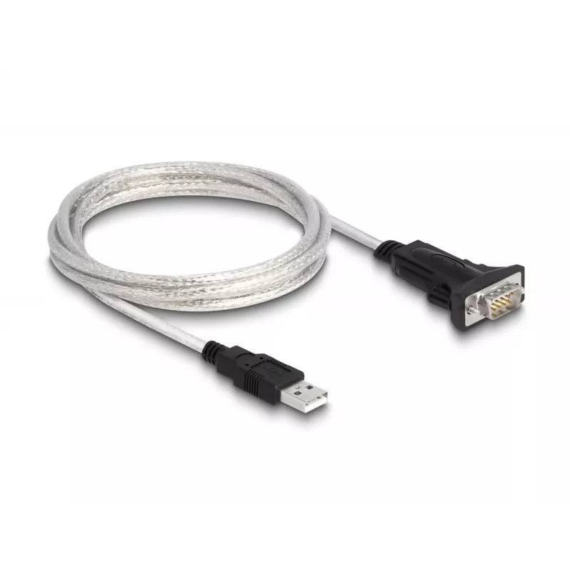 DeLOCK 63465 USB 2.0 Typ-A auf Seriell RS-422/485 Adapter, 6-Pin Terminalblock, 1,8 m, Schwarz/Transparent