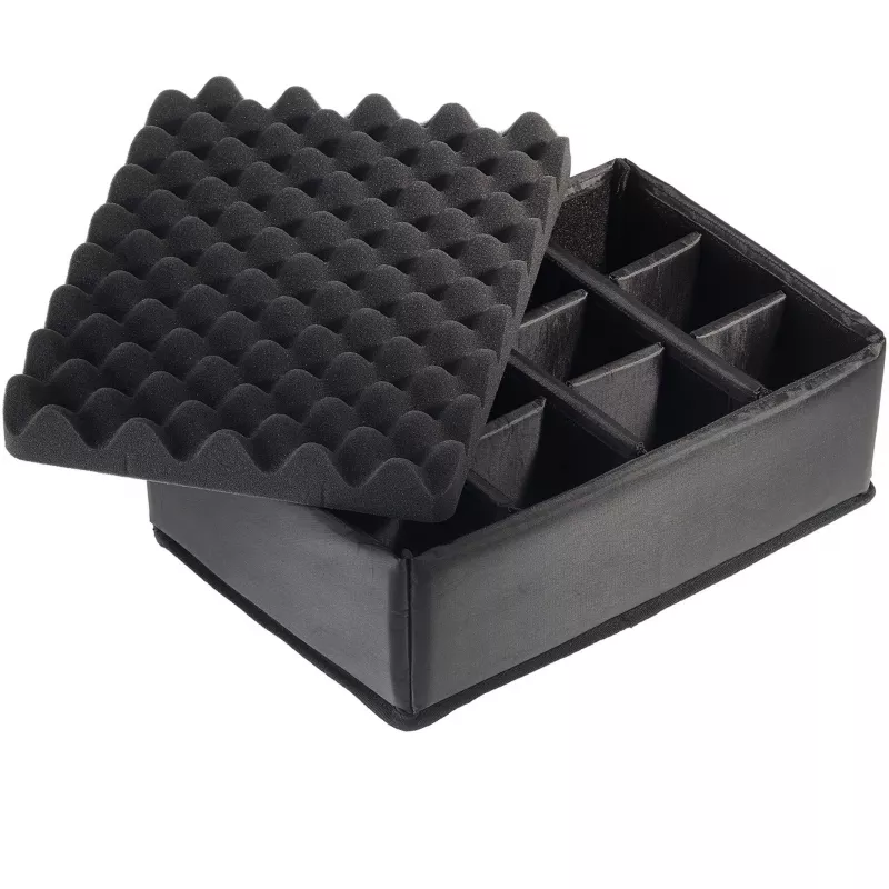 B&W outdoor.cases Type 4000 Hartschalenkoffer mit gepolstertem Trennwand-Set, schwarz, 4000/B/RPD