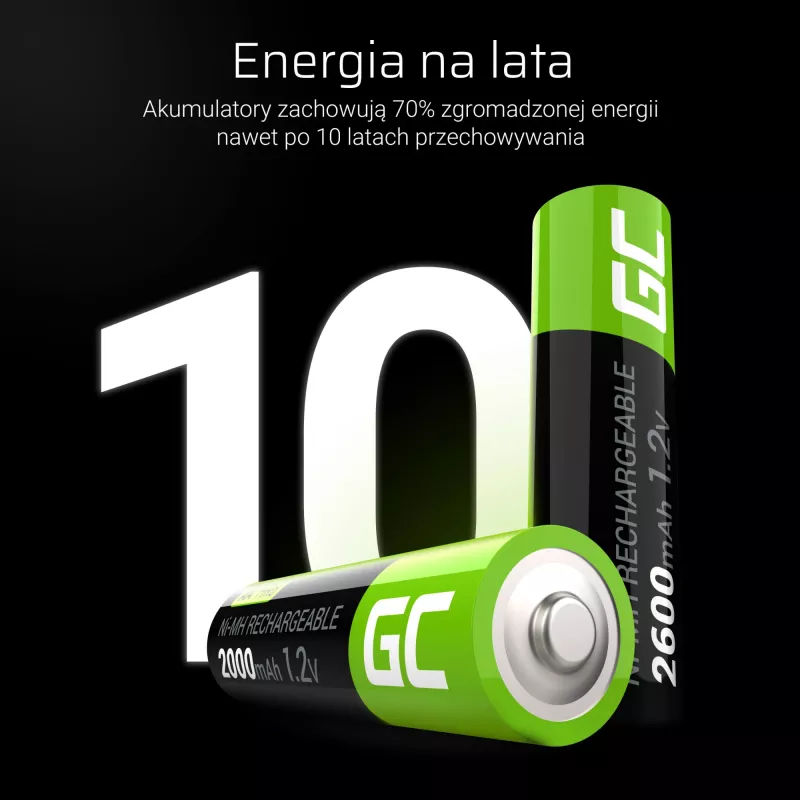 Green Cell GR02 NiMH AA Akkus, 4 Stück, 2000 mAh
