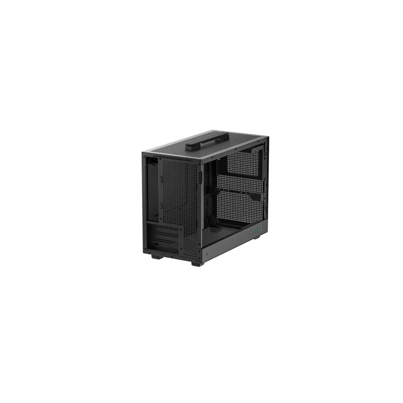 DeepCool CH160 PLUS R-CH160-BKNGM0-G Small-Form-Factor-(SFF)-PC-Gehäuse, Mini-ITX/Micro-ATX, Hartglas, schwarz