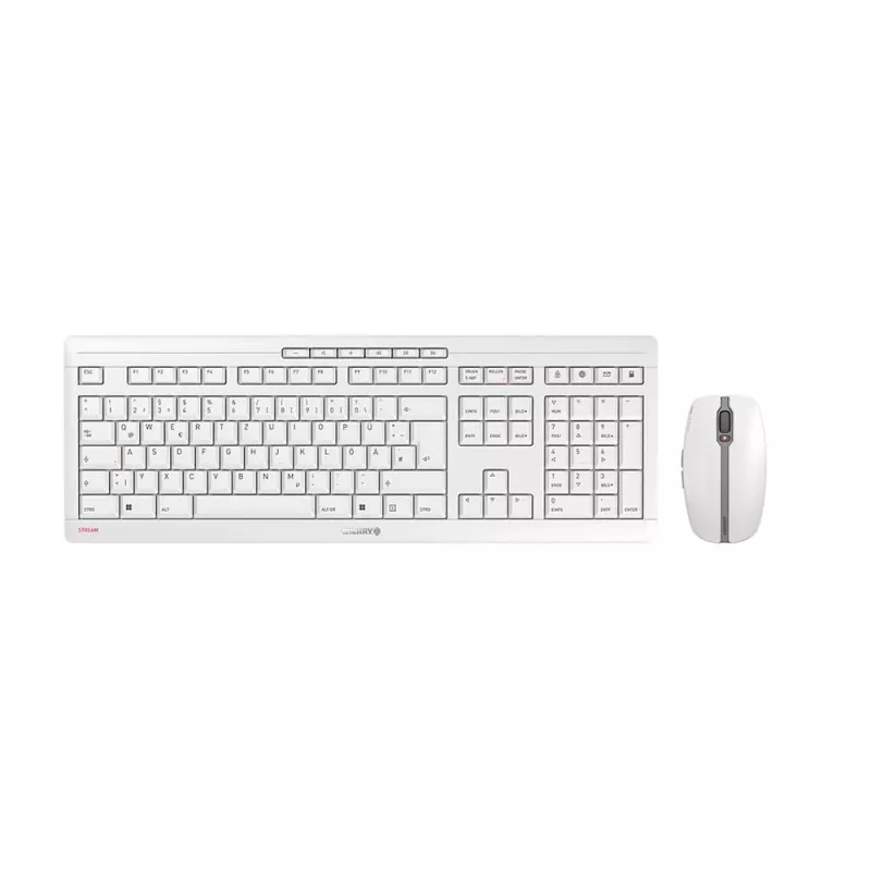 CHERRY Stream Desktop Tastatur Maus enthalten Büro RF Wireless QWERTZ Deutsch Weiß