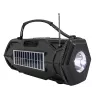 Tracer Explorer TRAGLO47616 tragbarer Bluetooth-Lautsprecher, TWS, Bluetooth 5.3, 15 W RMS, UKW-Radio, Taschenlampe, Solarpanel, 1800-mAh-Powerbank, microSD, Schwarz