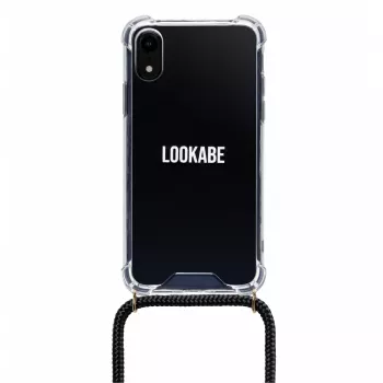 Lookabe Halsketten-Handyhülle für iPhone XR, Gold/Schwarz