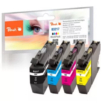 Peach Multipack mit Chip, kompatibel mit Brother LC-3217VALP