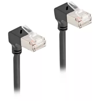 DeLOCK RJ45 Netzwerkkabel Cat.6A S/FTP schlank 90° abgewinkelt nach unten 3m Schwarz