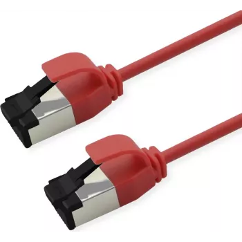 ROLINE S/FTP Patchkabel Cat.8.1, schlank, PoE, Rot, 0,3m (21.15.3416)