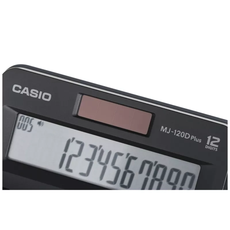 Casio MJ-120D Plus Tischrechner, 12-stellig, Batterie/Solar, Schwarz