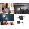 Beper P201UTP304 aufladbare LED-Lampe mit magnetischem Fuß, Klemme und Wandhalterung, 2,3 W, dimmbar, schwarz