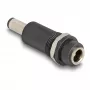 Adapter DELOCK DC 5,5 x 2,1 mm (Buchse) auf DC 5,5 x 2,5 mm (Stecker), schwarz