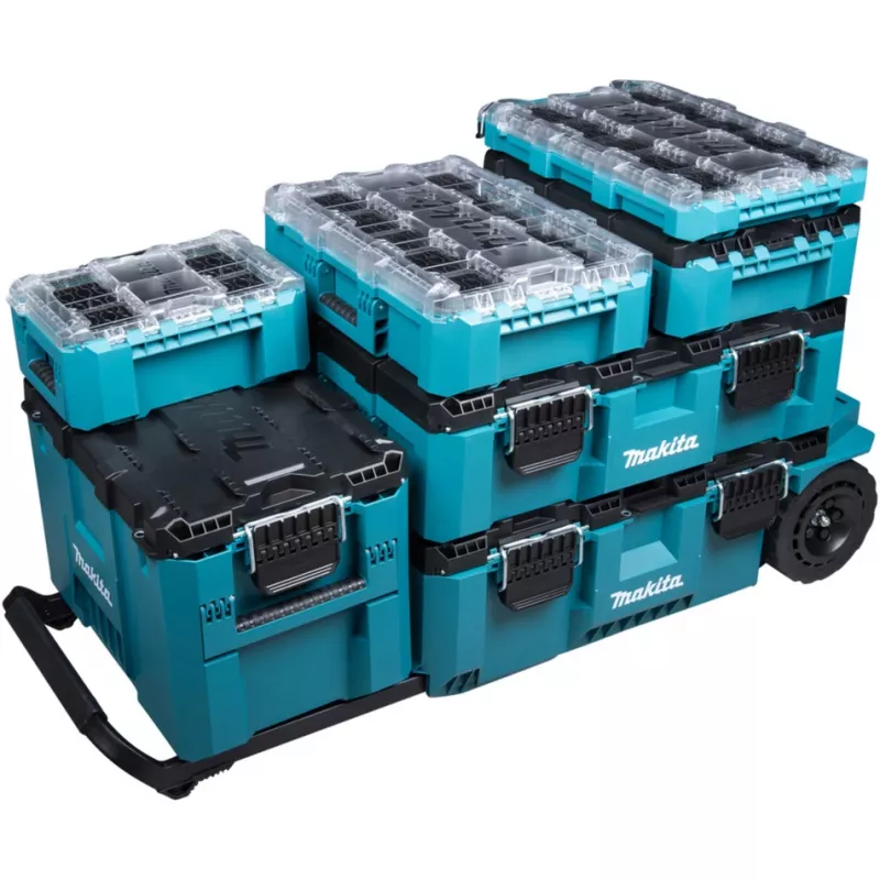 MAKTRAK Organizer tief M, Werkzeugkasten Blau/transparent, transparenter Deckel