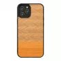 Schutzhülle Man and Wood für iPhone 12 Pro Max — Fischgrät orange schwarz