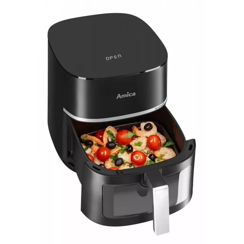 Amica AFM 6020 Heißluftfritteuse, 7,2 l, 1700 W, 10 Programme, LCD-Display, schwarz