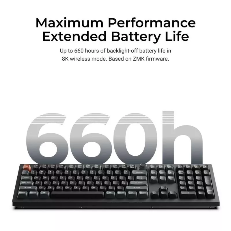 Mechanische Tastatur Keychron V6 Ultra 8K – Full-Size 100% QWERTY, Bluetooth, RGB, Schwarz