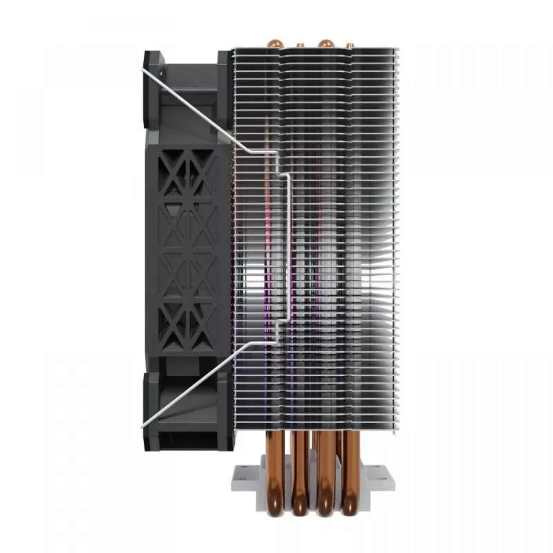 CPU-Luftkühler SAVIO SAVGCOVORTEXX2ARGB mit 4 Heatpipes, 120-mm-ARGB-Lüfter, schwarz