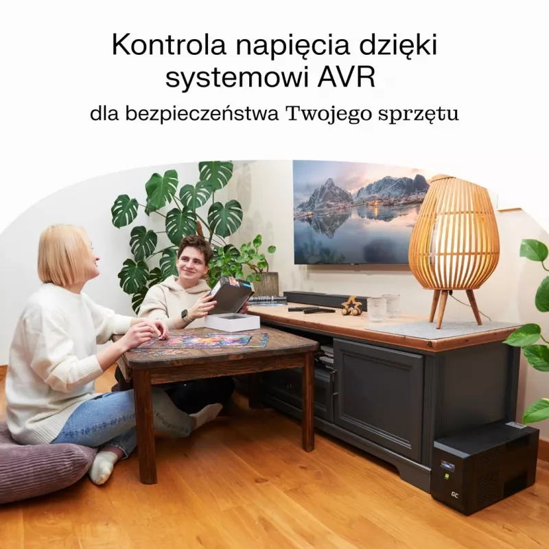 USV Line-Interactive 2 kVA 1200 W, Green Cell, 4 Wechselstromausgänge, USB, 12 V 9 Ah VRLA (Tower)