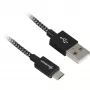 USB-A-B-Kabel Sharkoon 3,0 m mit Aluminiumgeflecht