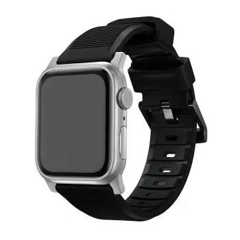 Watch Strap Nomad Rugged Strap Schwarz Connectoor Silver für 42/44/45/49 mm