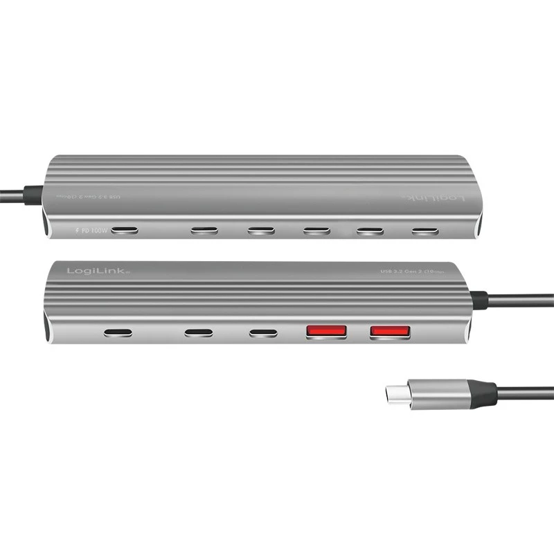 Ultra-slimmer USB 3.2 Hub 2xUSB-A, 8xUSB-C, PD, 100W