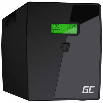 Unterbrechungsfreie Stromversorgung Green Cell UPS05 — Line-Interactive 2 kVA / 1200 W, 5x Typ-F-Steckdosen, LCD, USB, RJ-45
