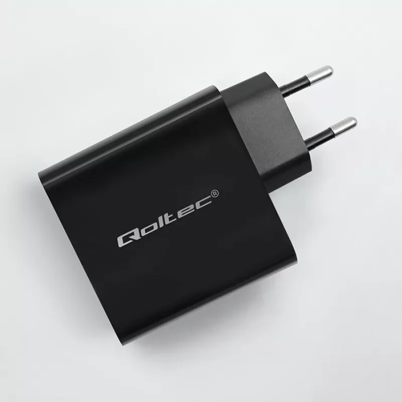 Ladegerät QOLTEC Super Quick PD 65W USB‑C Power Delivery 5–20V, 1x USB‑C, USB PD 3.0, Typ-C-Stecker, 65 W