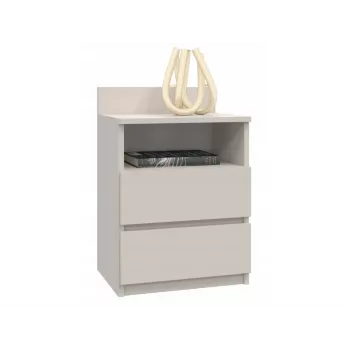 Nachttisch Top e shop Malwa mit 2 Schubladen, 40×32×59 cm, Kaschmir-Finish