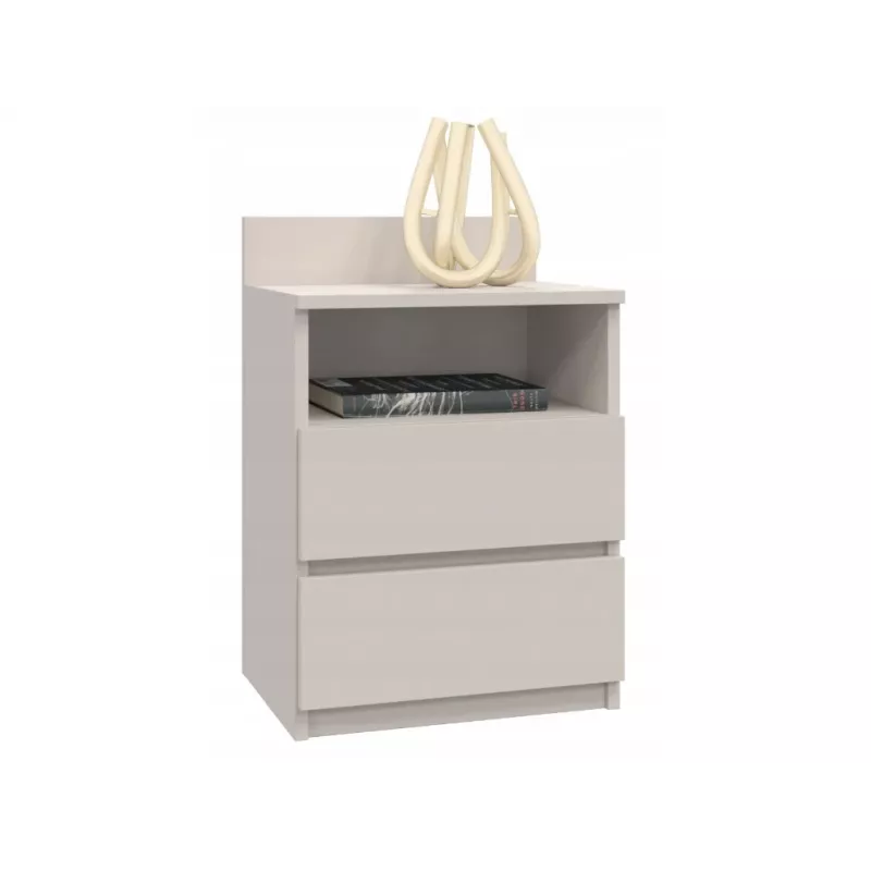 Nachttisch Top e shop Malwa mit 2 Schubladen, 40×32×59 cm, Kaschmir-Finish