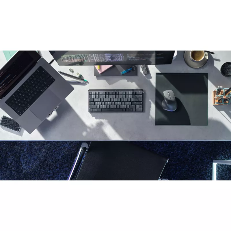 MX Mechanical Mini Minimalistische kabellose beleuchtete Tastatur - GRAPHIT - DEU - CLICKY Kabellos 1 USB