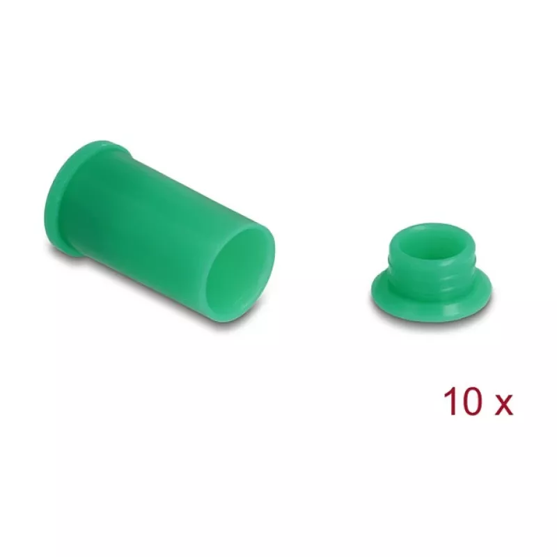 DeLOCK 60673 DL4 Staubschutzabdeckung, Silikon, 2-teilig, grün, 10 Stück