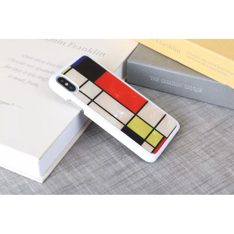 iKins Mondrian Hülle für iPhone XS/X, Weiß, K1624H