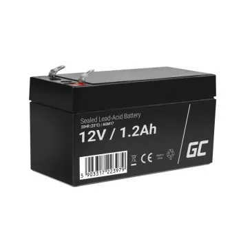 Green Cell AGM17 USV-Akku, AGM verschlossener Blei-Säure-Akku (VRLA), 12 V 1,2 Ah, 0,5 kg, schwarz