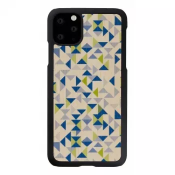Smartphone-Hülle man and wood für iPhone 11 Pro Max – Blaues Dreieck, schwarze Schutzabdeckung